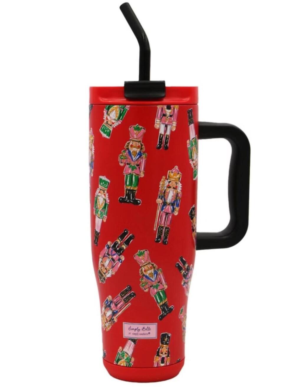 🆕 SS Nutcracker Tumbler 40 oz XL Christmas Holiday Winter Coffee Drink To Go
